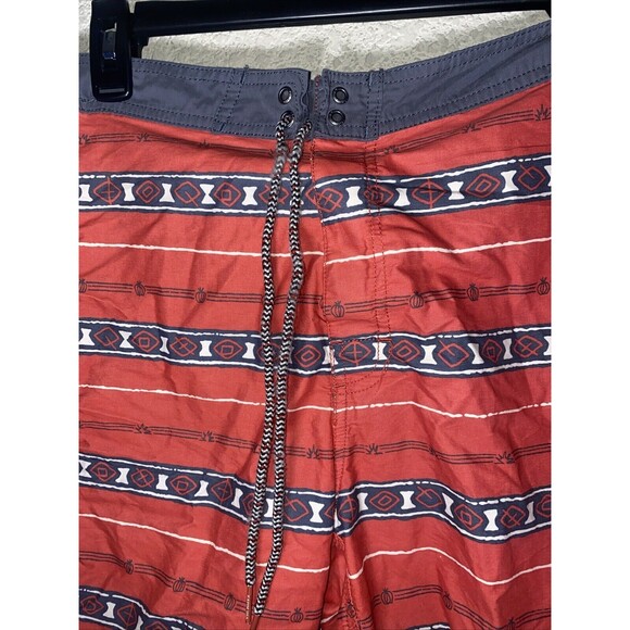 Katin USA Red Stripe Surf Swim Board Shorts Unlined Trunks Western Men 30 - Picture 4 of 9